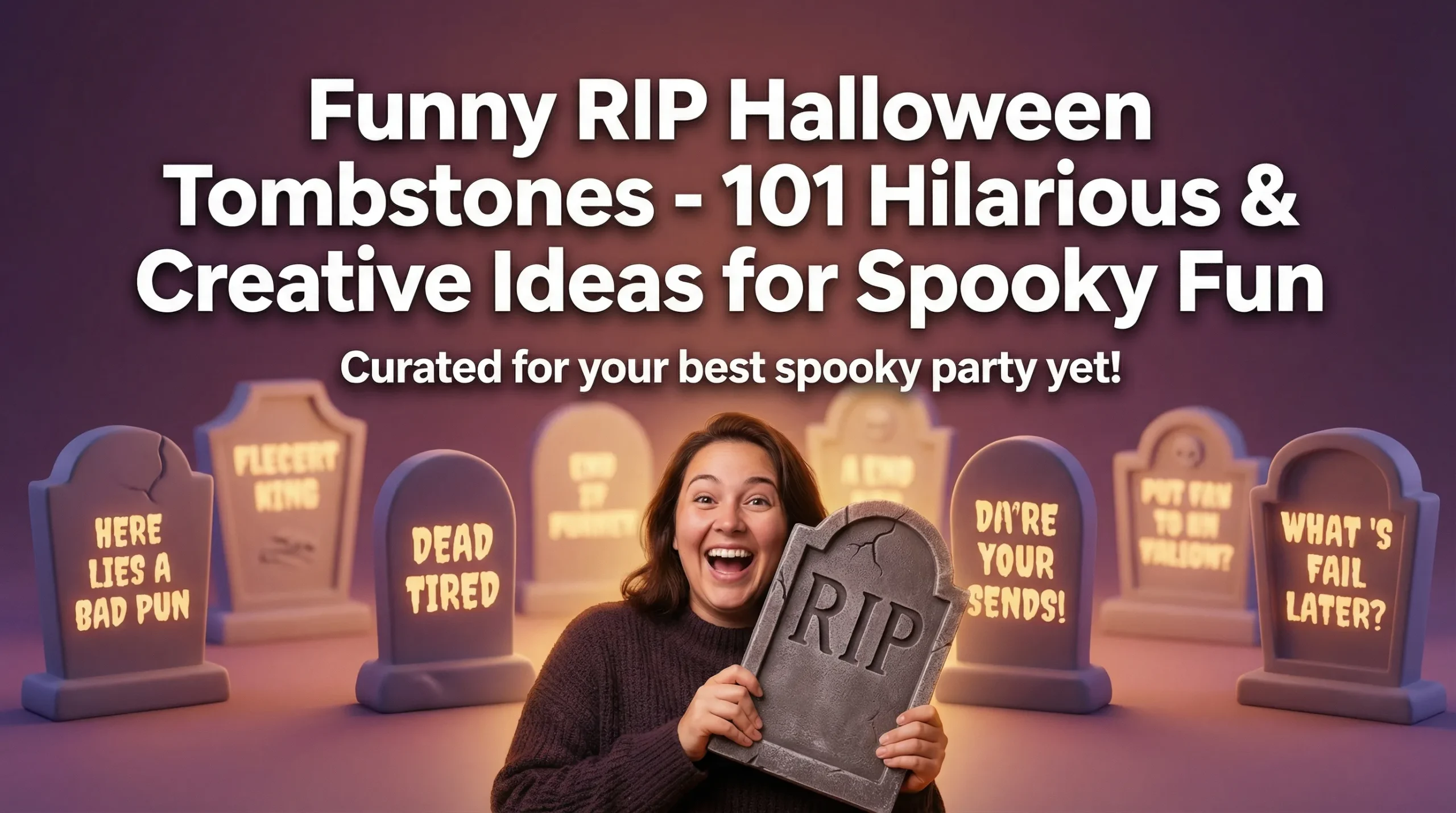 Funny RIP Halloween Tombstones - 101 Hilarious & Creative Ideas for Spooky Fun